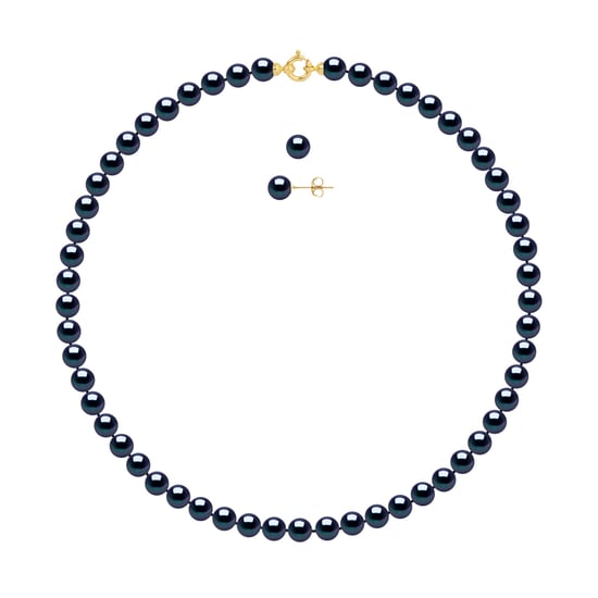 Versiering ketting en oorbellen zoetwater 7-8mm Parels Yellow Gold - Image 1