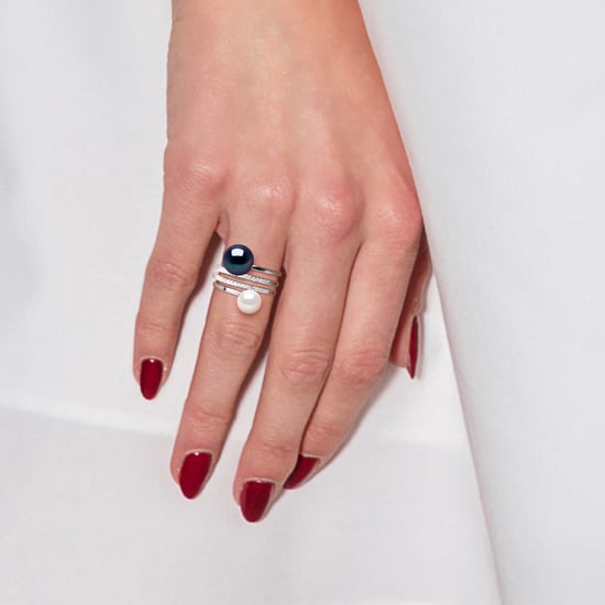 Ring DUO zoetwater parels 7 en 9 mm Black and White Jewelry 925 - Image 2