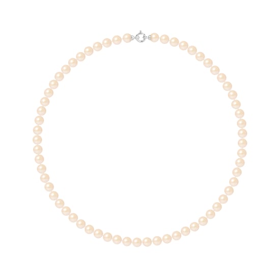 DIADEMA - Necklace - Princess - Real Freshwater Pearls - Pink - White Gold - Image 1
