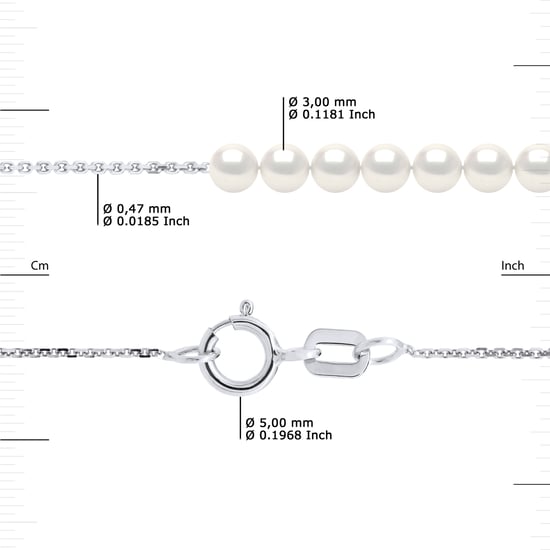 TRINIDAD Bracelet 7 Water Parels Sweet Ronde 34mm White Natural White Gold Chain Convict - Image 3