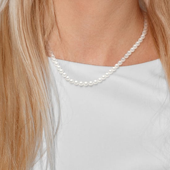 Ketting Freshwater Pearl Black Rang 6-7 mm Ring Marino 925 - Image 2