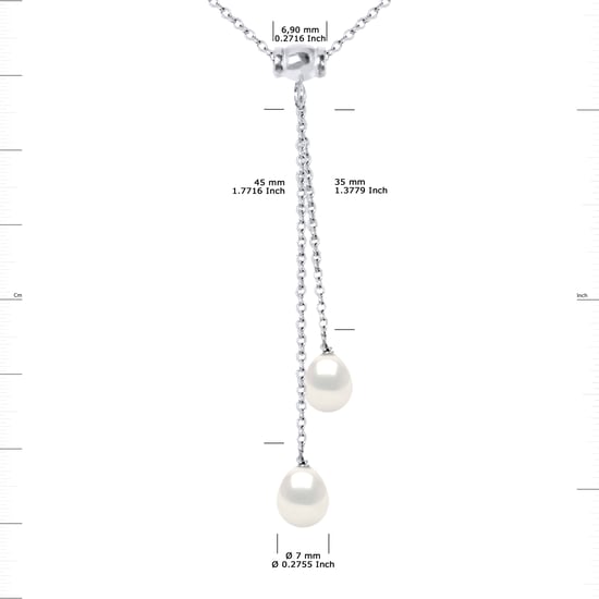Zoetwater parelsnoer 8-9mm Ronde Black Chain Convict 925 - Image 3