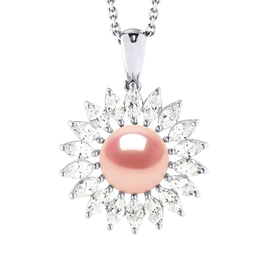 SUN zoetwater parel sieraden 8-9mm Rose 925 - Image 1