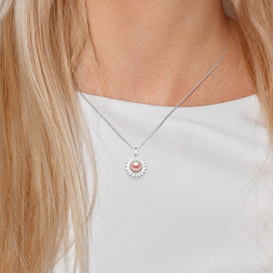 SUN zoetwater parel sieraden 8-9mm Rose 925 - Image 2