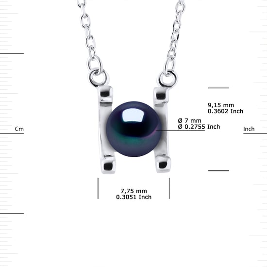 SYMBOL zoetwater parel 7-8mm Black 925 - Image 3
