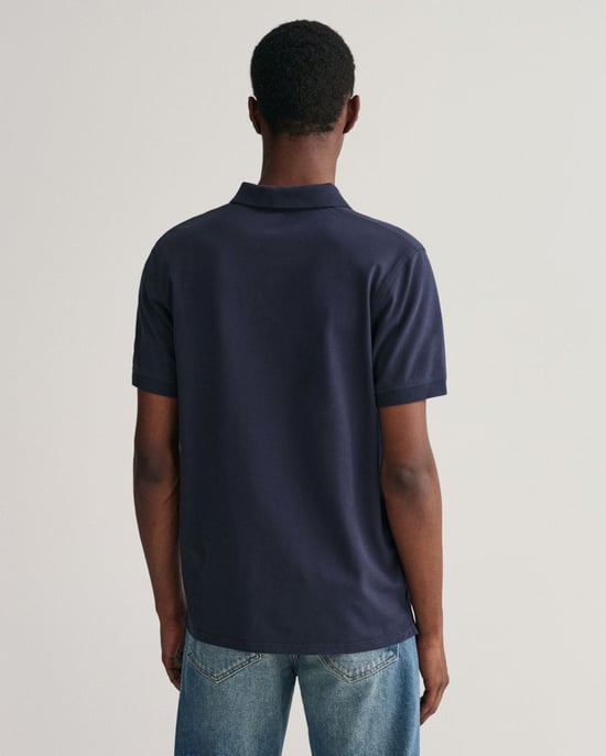 Gant Polo SS Regular Fit Contrast Pique Rugger Polo Blauw - Image 2