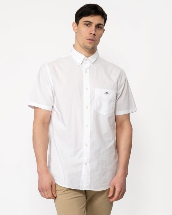 GANT Mens Regular Fit Short Sleeve Poplin Shirt - Image 1