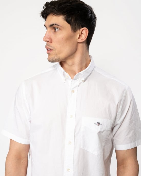GANT Mens Regular Fit Short Sleeve Poplin Shirt - Image 2