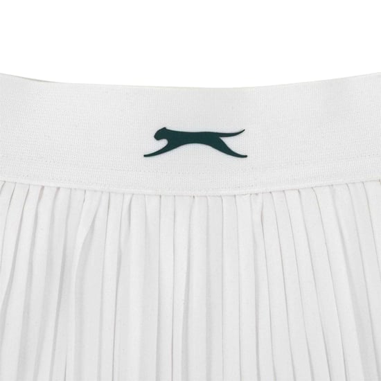 Slazenger Tennisrokje met microplooien en logo voor meisjes (Wit) - Image 3