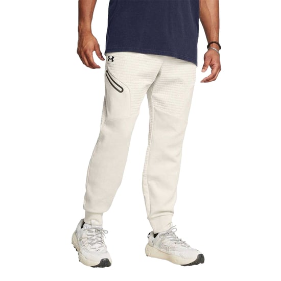 Under Armour Heren Unstoppable joggingbroek met structuur en slank model (Wit) - Image 3