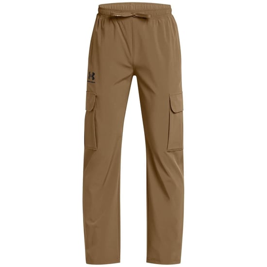 Under Armour Geweven combatbroek met Icon-motief voor jongens (Bruin) - Image 1