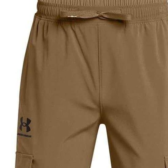 Under Armour Geweven combatbroek met Icon-motief voor jongens (Bruin) - Image 3