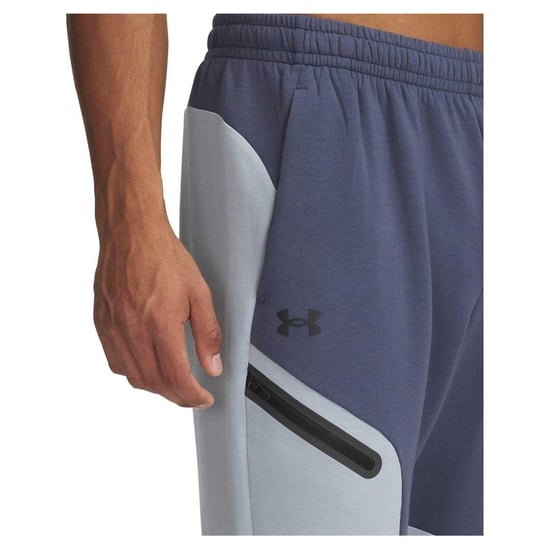 Under Armour Heren-joggingbroek van Unstoppable-fleece met ritszakken (Grijs/Blauw/Zwart) - Image 4