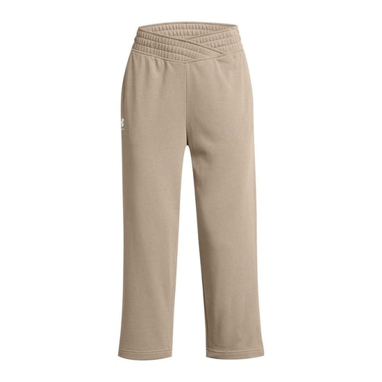Under Armour Dames/Dames Rival Terry Joggers met wijde pijpen (Timber Wolf/Wit) - Image 2