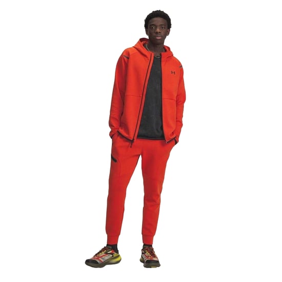 Under Armour Heren-joggingbroek van Unstoppable-fleece met ritszakken (Oranje) - Image 1