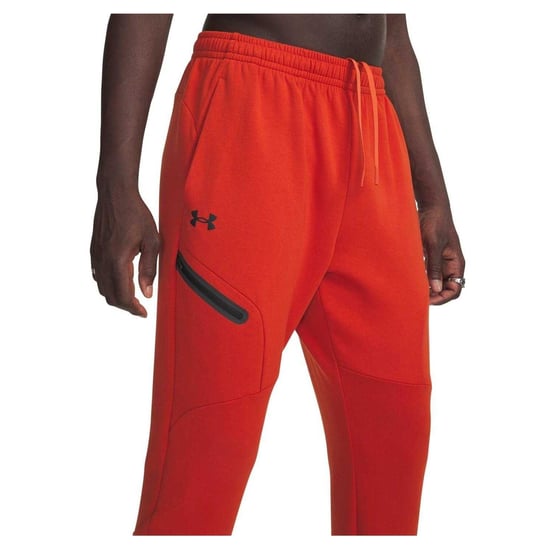 Under Armour Heren-joggingbroek van Unstoppable-fleece met ritszakken (Oranje) - Image 4