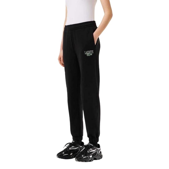 Lacoste Joggingbroek van fleece met relaxte pasvorm voor dames, als loungewear (Zwart) - Image 1