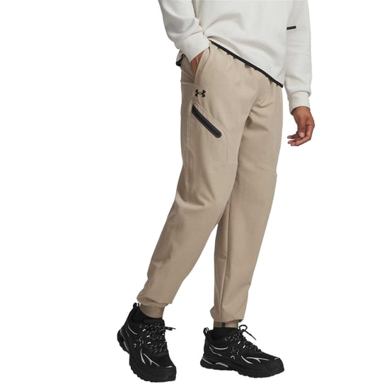 Under Armour Unstoppable geweven joggingbroek voor heren (Beige/Zwart) - Image 1