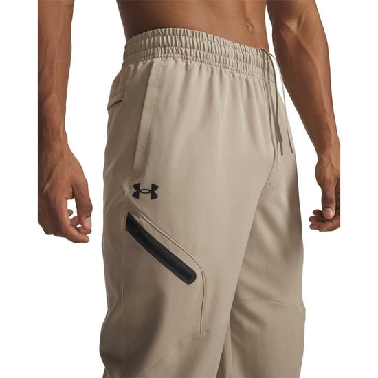 Under Armour Unstoppable geweven joggingbroek voor heren (Beige/Zwart) - Image 3