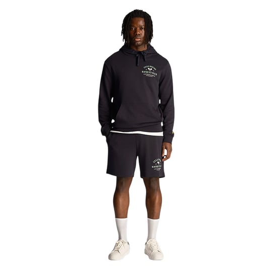 Lyle & Scott Kinder/Kids Racquet Club Grafische print Regular Sweat Shorts (Marine) - Image 1