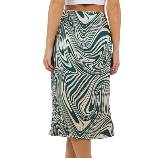Brave Soul Midi-rok met wervelend patroon voor dames (Groen) - Image 2