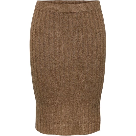 Pieces Cava geribbelde kokerrok voor dames (Fossiel) - Image 1