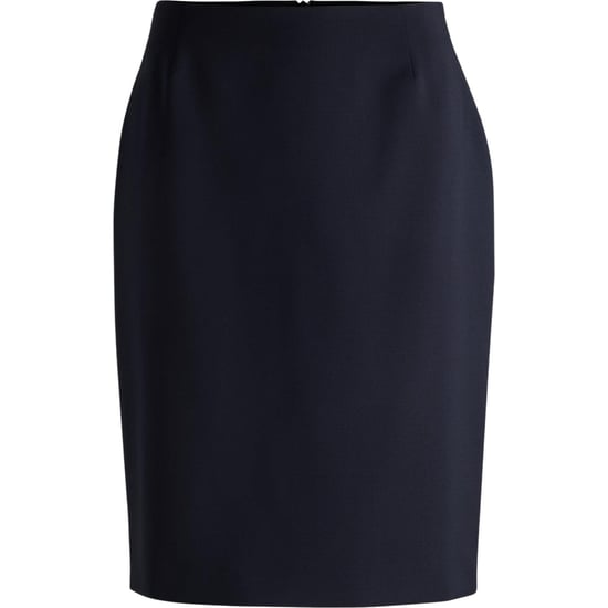 Boss Vileah-kokerrok van scheerwol voor dames (Donkerblauw) - Image 2