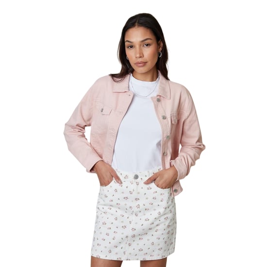 Threadbare Dames-minirok van denim met bloemenprint uit Seoul (Wit) - Image 3
