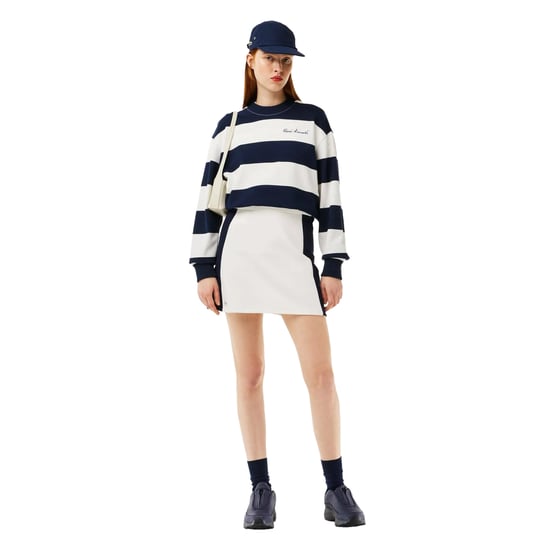 Lacoste Minirok van piqué met kleurblokken voor dames (Wit, Marine) - Image 5