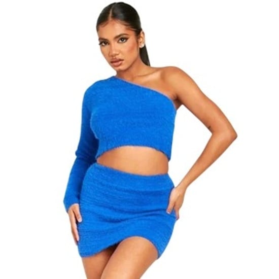 Missy Empire Dames: Pluizige, nauwsluitende minirok (Blauw) - Image 2