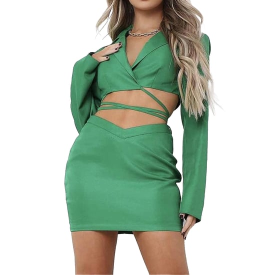 Missy Empire Minirok met uitsnijding in de taille voor dames (Groen) - Image 2