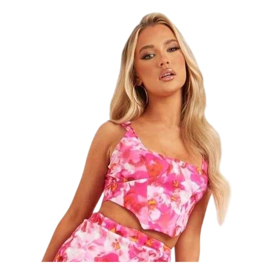 Missy Empire Minirok met bloemenprint en hoge taille voor dames (Roze) - Image 2