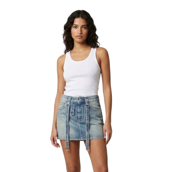 Off-White Dames/Dames Cargo Denim Minirok (Vintage Blauw) - Image 1