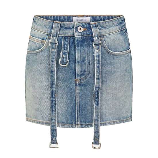 Off-White Dames/Dames Cargo Denim Minirok (Vintage Blauw) - Image 2