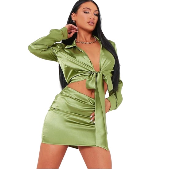 Missy Empire Satijnen set voor dames (Groen) - Image 1