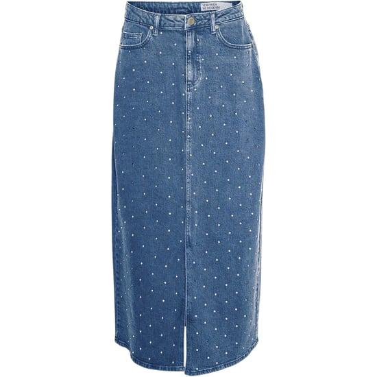 Vero Moda Tessa-denim midi-rok met normale pasvorm voor dames (Blauwe Denim) - Image 2