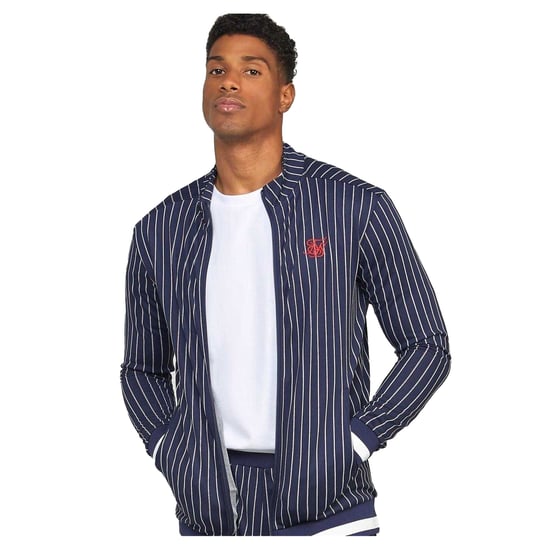 SikSilk Heren Mock Neck Raglan Track Top met lange mouwen (Marine) - Image 2