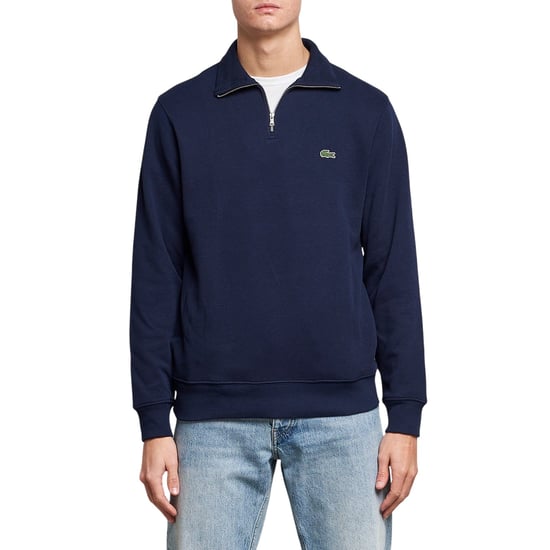 Lacoste Heren Sweatshirt met Kwart Ritssluiting van Katoenmix (Marine) - Image 1