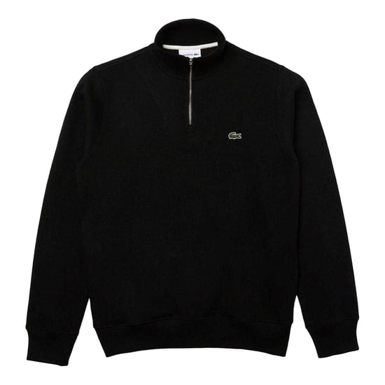 Lacoste Heren Sweatshirt met Kwart Ritssluiting van Katoenmix (Zwart) - Image 1