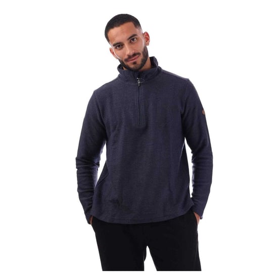 Trespass Heren Textured Knit Half Zip Fleece Top (Marine) - Image 1