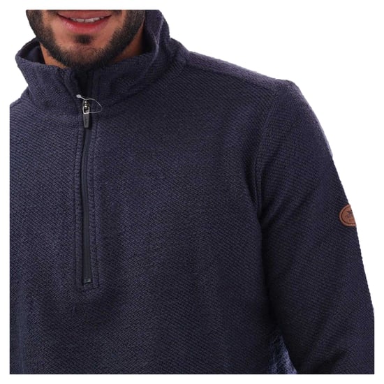 Trespass Heren Textured Knit Half Zip Fleece Top (Marine) - Image 3
