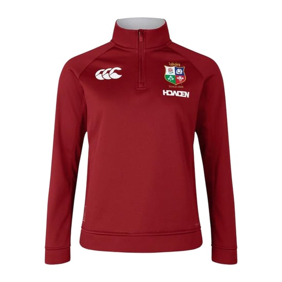 Canterbury Dames-rugbyfleece met kwartrits van de British & Irish Lions 2025 (Rode Dahlia) - Image 1