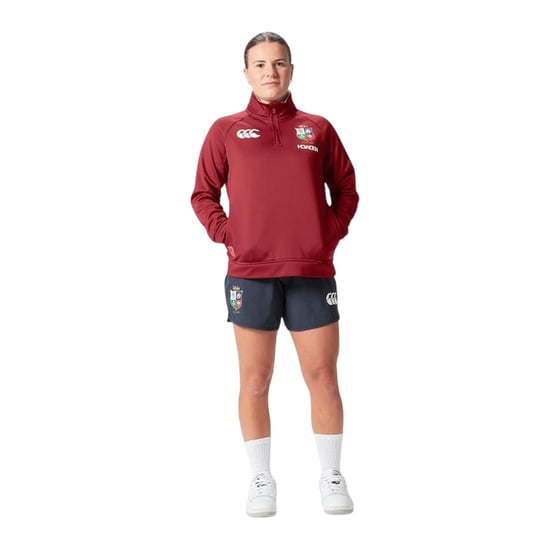 Canterbury Dames-rugbyfleece met kwartrits van de British & Irish Lions 2025 (Rode Dahlia) - Image 3