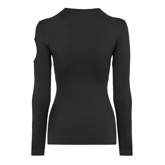 Off White Dames-top met uitsnijdingen en lange mouwen, model ‘Meteor’ (Zwart) - Image 2