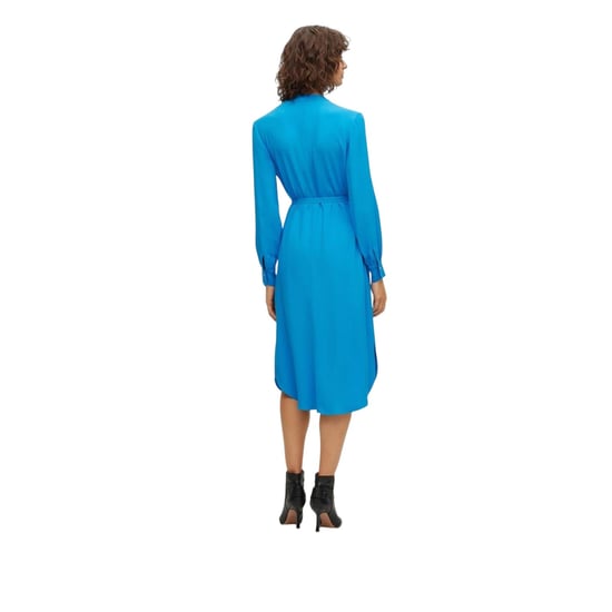 Boss Dibanorah midi-shirtjurk met V-hals en lange mouwen voor dames (Helder Blauw) - Image 2