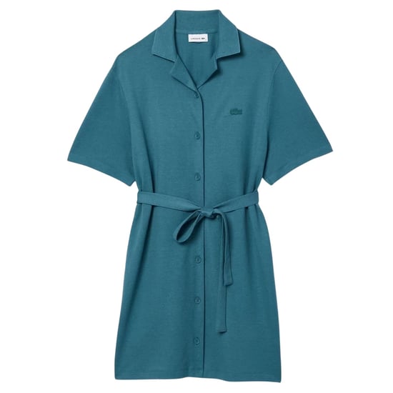 Lacoste Katoen-linnen overhemdjurk voor dames (Groen) - Image 2
