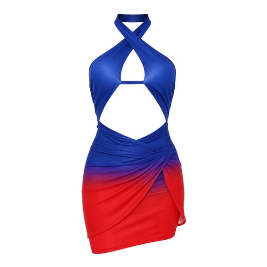 Missy Empire Mini-jurk met halternek voor dames (Blauw) - Image 1