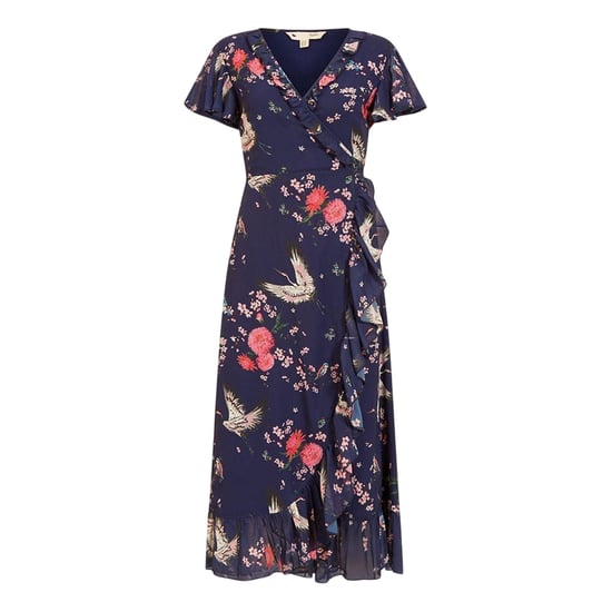 Yumi Crane-wikkeljurk met V-hals voor dames (Marine) - Image 1