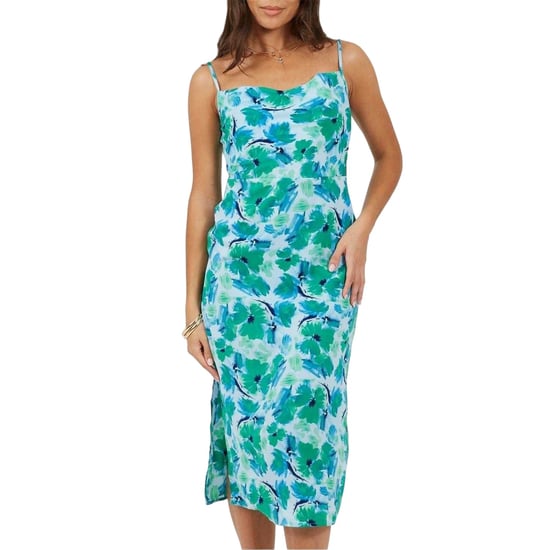 Brave Soul Midi-jurk met spaghettibandjes en bloemenprint voor dames (Groen/blauw) - Image 1