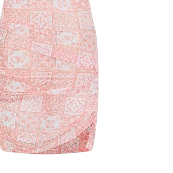 Off White Dames Tulle Hoge Hals Jurk (Roze/Wit) - Image 4